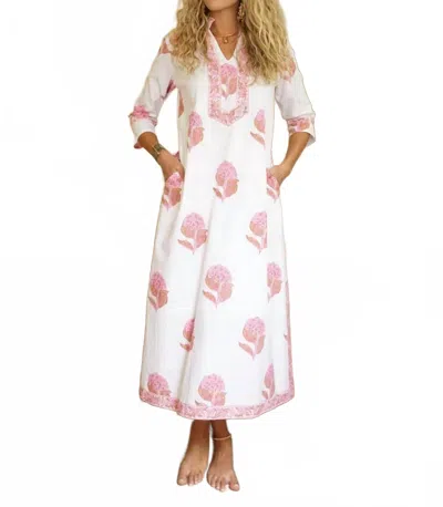 Just Darviny Kaftan Maxi Dress In Hydrangea Pink In Multi