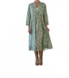 Just Darviny Karolina V-neck Midi Dress In Celadon In Green