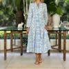 Just Darviny Karolina V-neck Midi Dress In Ent In Blue