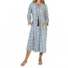 Just Darviny Karolina V-neck Midi Dress In Lotus Flower French Blue In Multi