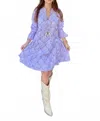 Just Darviny Malibu V-neck Mini Dress In Hydrangea Purple In Purple
