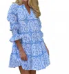 Just Darviny Malibu V-neck Mini Dress In Paisley French Blue In Multi