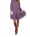 Just Darviny Megan Button Front Mini Dress In Deep Plum In Purple