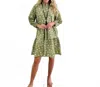 Just Darviny Megan Button Front Mini Dress In Pistachio In Green