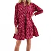 Just Darviny Megan Dress In Cranberry In Pink