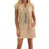 Just Darviny Sally Floral Mini Dress In Mint And Red In Neutral