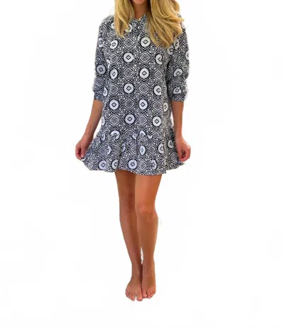 Just Darviny Serena Mini Dress In Aztec Navy In Gray