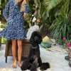 Just Darviny Victoria Long Sleeve Mini Dress In Batik Navy In Black
