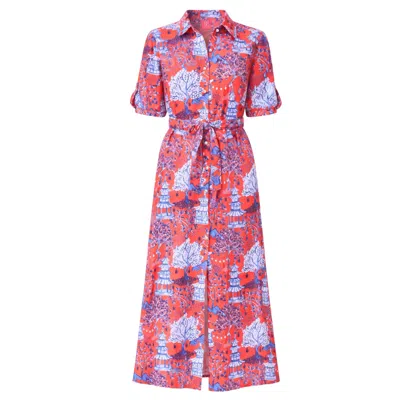 Just Darviny Women's Bali Dress Shanghai Red In Multi