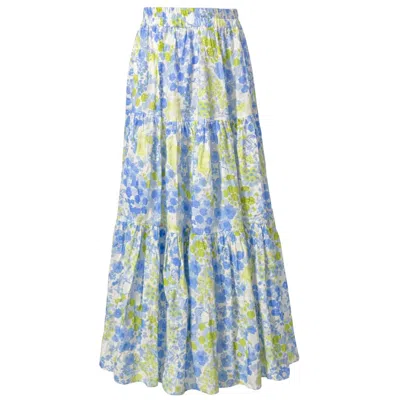 Just Darviny Women's Boho Long Skirt Brazil Blue