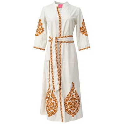 Just Darviny Women's Brown Mykonos Dress Sand In White