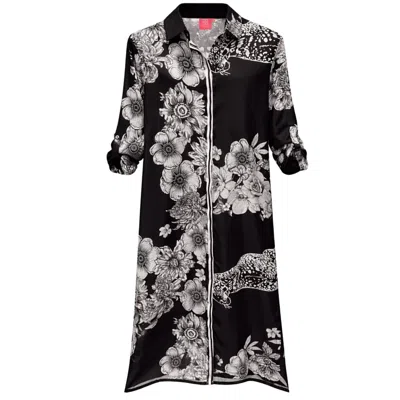 Just Darviny Women's French Dress Black Tiger
