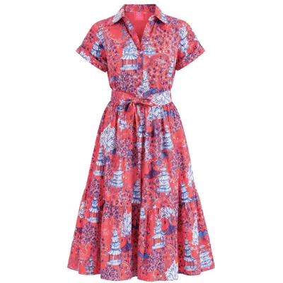 Just Darviny Women's Kristina Dress Shanghai Red In Multi