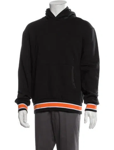 Pre-owned Just Don Colorblock Pattern Mock Neck Hoodie In Black