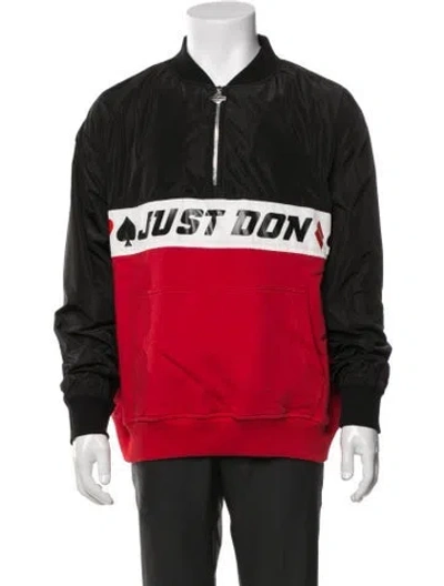 Pre-owned Just Don Colorblock Pattern Mock Neck Polo Sweater W/ Tags In Multi