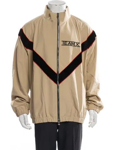 Pre-owned Just Don Colorblock Pattern Windbreaker W/ Tags In Neutral