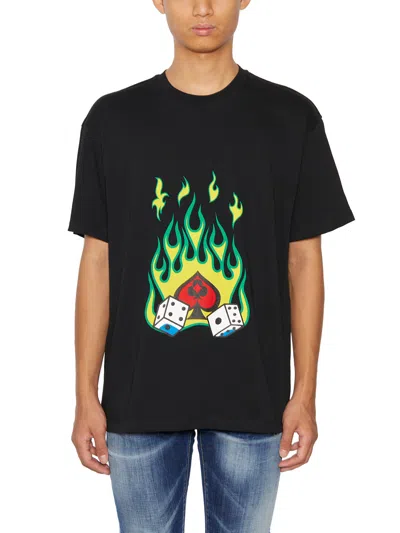 Just Don Cotton Crew Neck T-shirt In Black