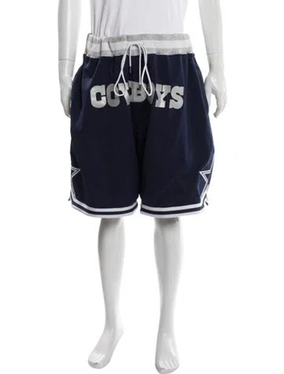 Pre-owned Just Don Graphic Print Athletic Shorts In Blue