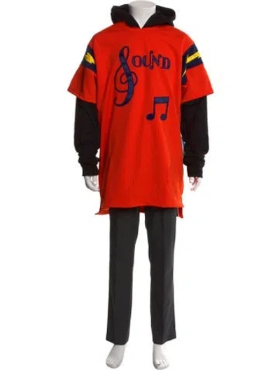 Pre-owned Just Don Graphic Print Crew Neck Hoodie W/ Tags In Orange