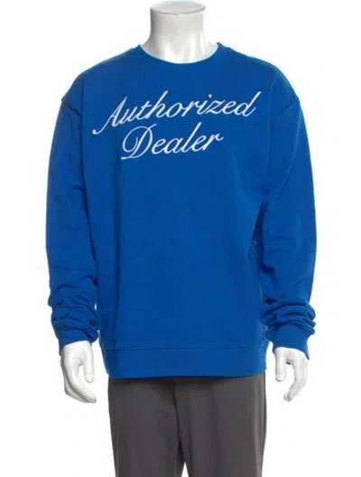 Pre-owned Just Don Graphic Print Crew Neck Sweatshirt W/ Tags In Blue