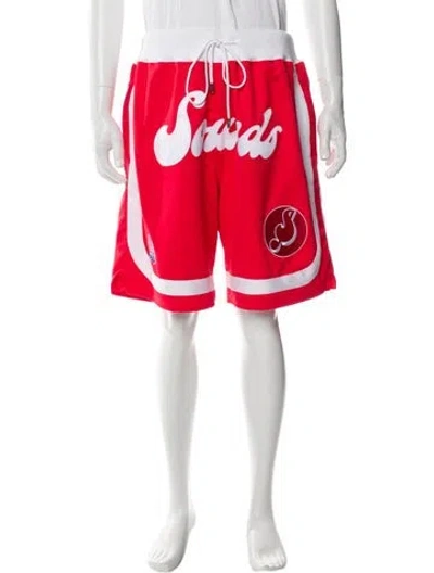 Pre-owned Just Don Graphic Print Jogger Shorts In Red