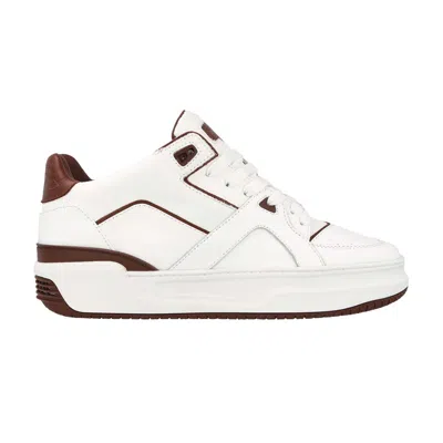 Pre-owned Just Don Luxury Courtside Low 'white Burgundy' | Men's Size 44