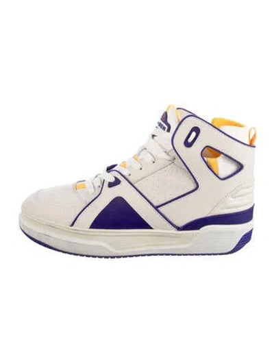 Pre-owned Just Don Leather Colorblock Pattern Sneakers In Multi