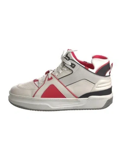 Pre-owned Just Don Leather Printed Sneakers In White