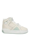 Just Don Man Sneakers Cream Size 9 Soft Leather, Textile Fibers In White