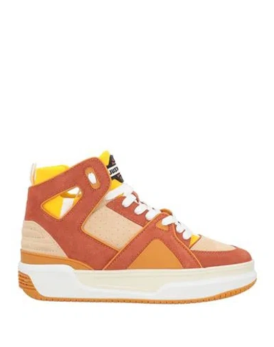 Just Don Man Sneakers Tan Size 9 Leather, Textile Fibers In Brown