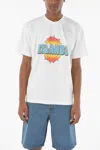 Just Don Maxi Printed Front Crew-neck T-shirt In White