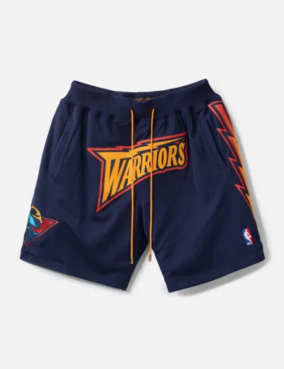 Just Don Mitchell &amp; Ness Navy Golden State Warriors Authentic Nba X  Mesh Shorts In Blue