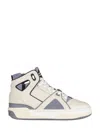 Just Don Pebble Leather High-top Sneakers With Perforated Toe In Multicoloured