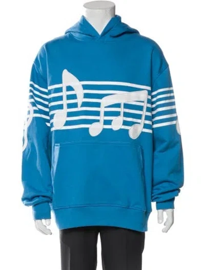 Pre-owned Just Don Striped Crew Neck Hoodie In Blue