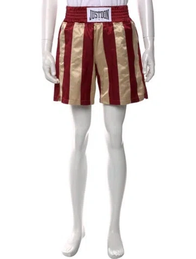 Pre-owned Just Don Striped Shorts In Burgundy