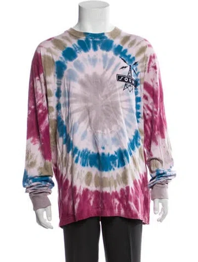 Pre-owned Just Don Tie-dye Print Crew Neck T-shirt In Purple