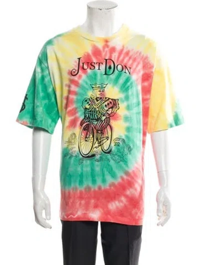 Pre-owned Just Don Tie-dye Print Crew Neck T-shirt W/ Tags In Green