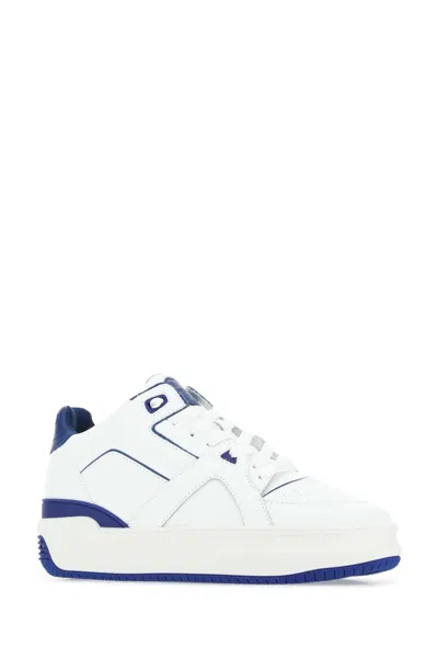 JUST DON TWO-TONE LEATHER COURTSIDE LO JD3 SNEAKERS