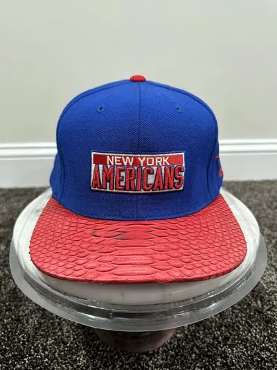 Pre-owned Just Don X Mitchell & Ness Nhl New York Americans Hat In Blue