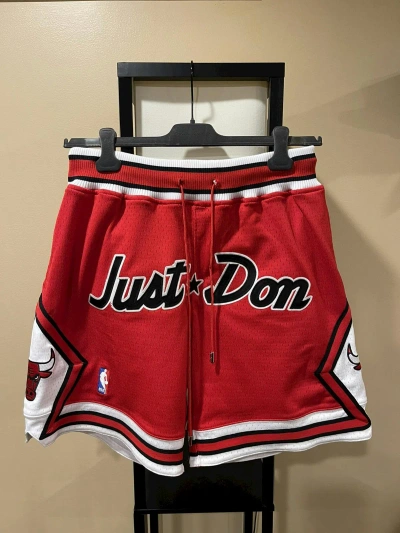 Pre-owned Just Don X Mitchell Ness Just Don X Mitchell & Ness Nba Chicago Bulls Og Red Shorts