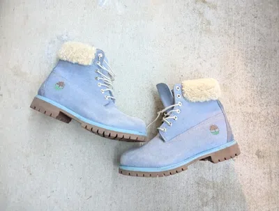 Pre-owned Just Don X Timberland Just Don Boots Blue Denim 9.5 Jeans