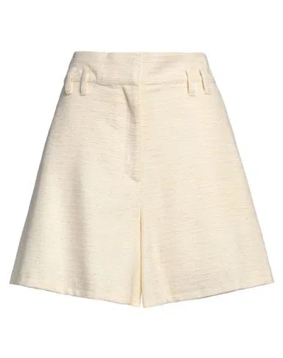 Just Eve Woman Shorts & Bermuda Shorts Cream Size 6 Acrylic, Polyester, Cotton In White