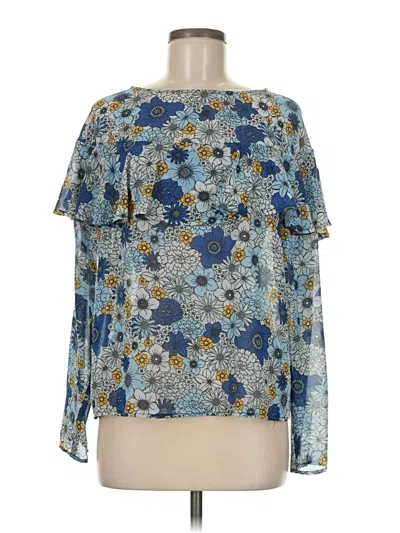 Pre-owned Just Fab 3/4 Sleeve Blouse In Blue