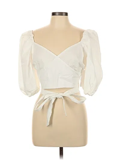 Just Fab 3/4 Sleeve Blouse In White