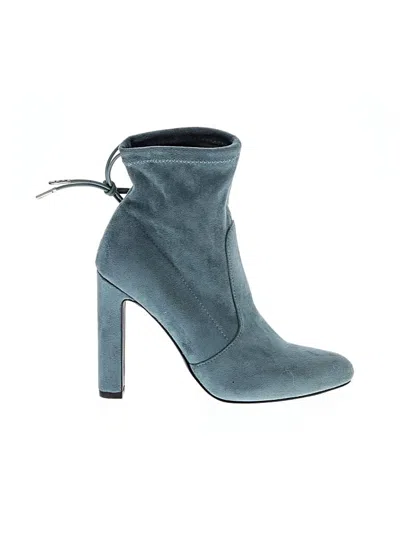 Pre-owned Just Fab Ankle Boots In Blue