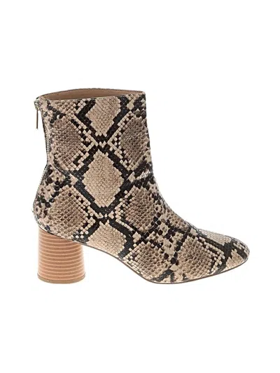 Pre-owned Just Fab Ankle Boots In Brown