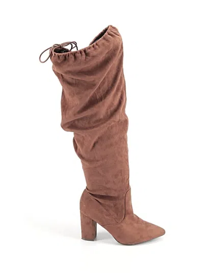 Pre-owned Just Fab Boots In Brown