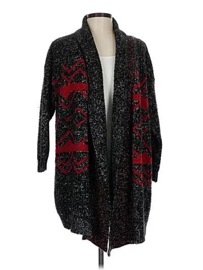 Pre-owned Just Fab Cardigan Sweater In Black