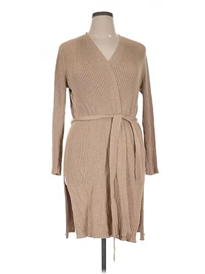 Pre-owned Just Fab Cardigan Sweater In Brown