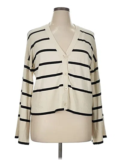 Pre-owned Just Fab Cardigan Sweater In White